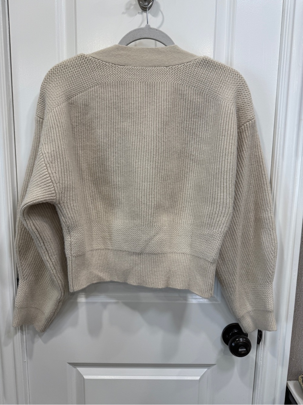 7 For All Mankind Cream Button-Front Ribbed Cardigan - Picture 6 of 6